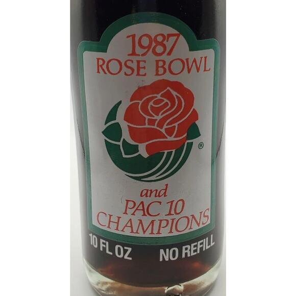 Coca Cola Coke 1987 Arizona State University Rose Bowl Pac 10 Champions Bottle - Picture 3 of 7